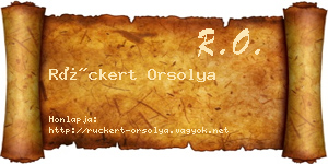 Rückert Orsolya névjegykártya